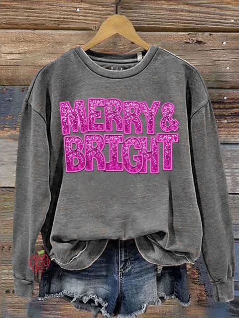 Merry&Bright Print Casual  Sweatshirt