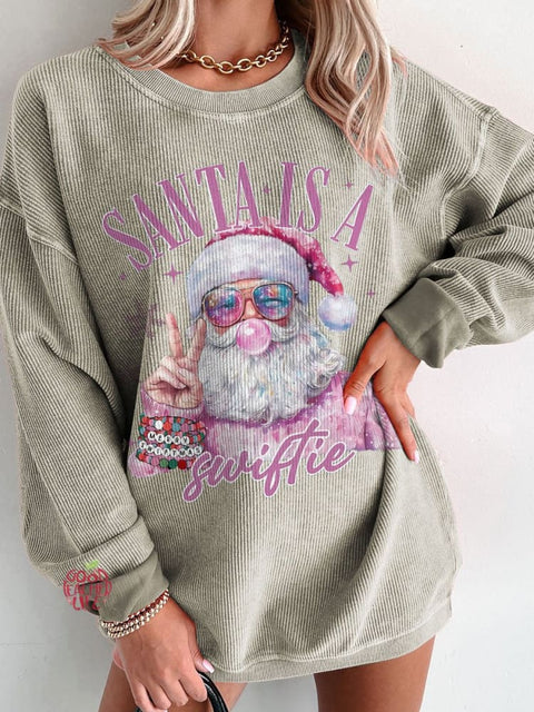 Women's Santa Is A Merry Christmas Casual Print Shirt