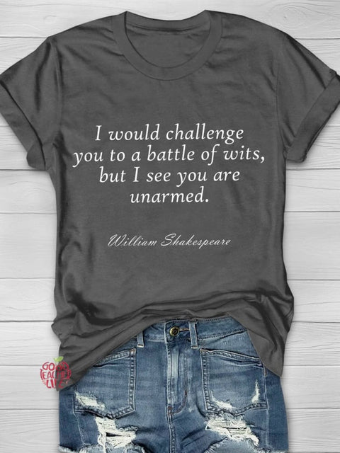 William Shakespeare Quote Teachers T-shirt