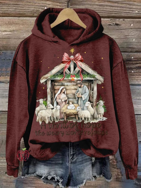 Christmas A Thrill Of Hope Baby Jesus Women's  Print Casual Sweatshirt