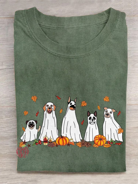 Harvest Dog Ghost Creative Design T-shirt