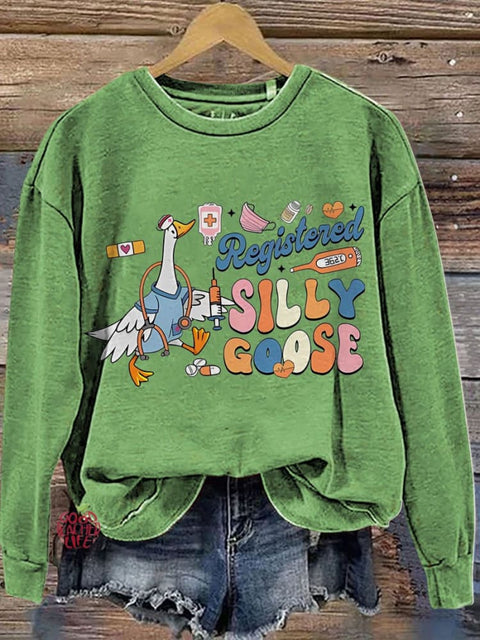 Silly Goose Nurse Nursing Student Casual  Sweatshirt