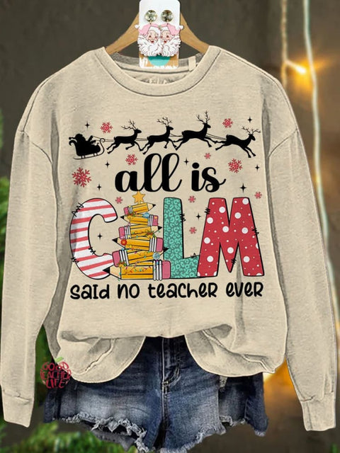 Christmas Teacher Christmas Tree Bow  Casual  Sweatshirt