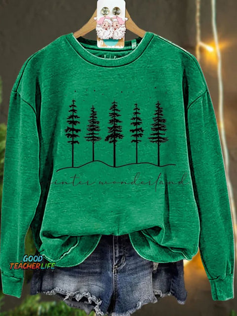 Christmas Winter Wonderland forest Casual  Sweatshirt