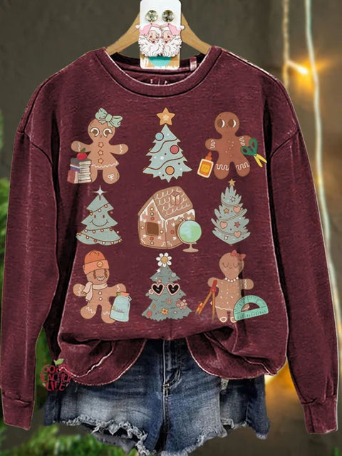 Christmas Teacher Gingerbread Casual  Sweatshirt