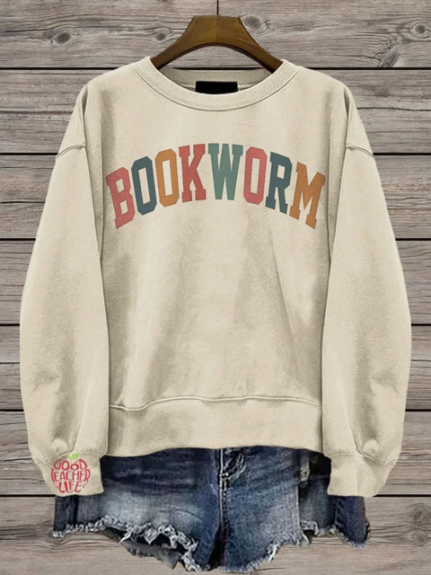 Teacher Retro Bookworm Casual  Sweatshirt