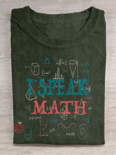 I Speak Math Casual Print T-shirt