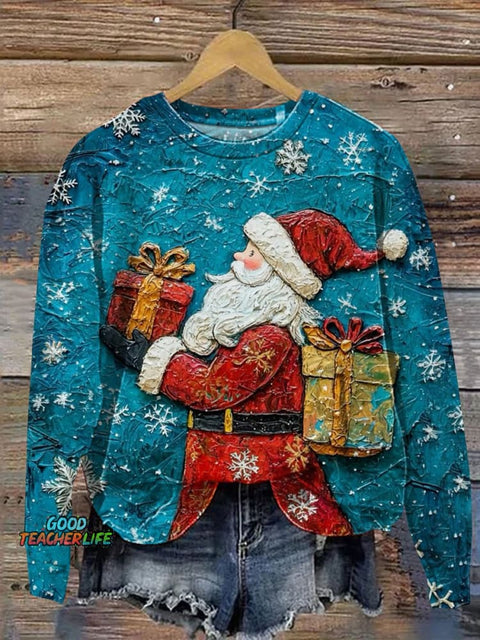 Santa Claus Art Print Casual Sweatshirt