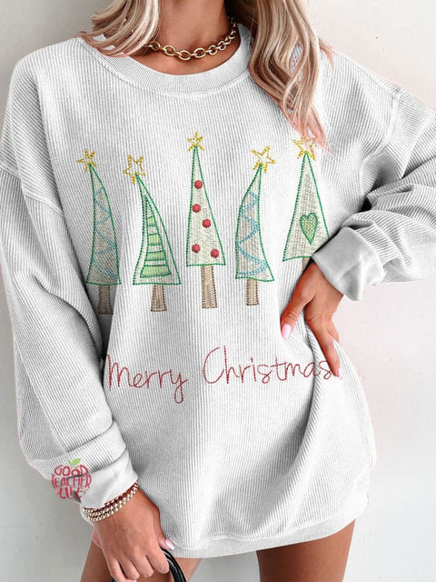 Women's Tree Merry Christmas Casual Print Sweatshirt