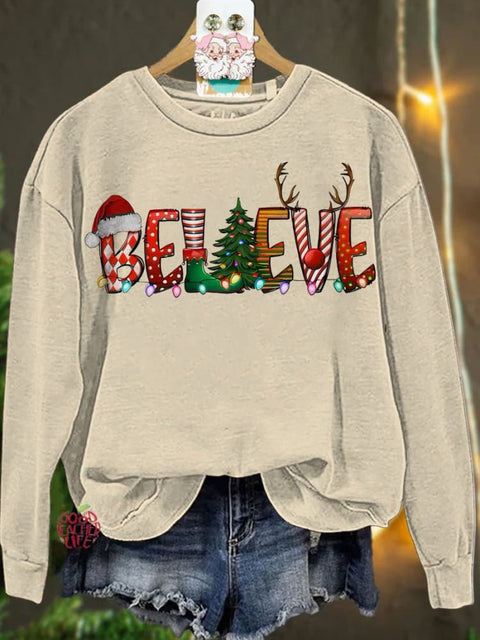 Believe Christmas Casual  Sweatshirt