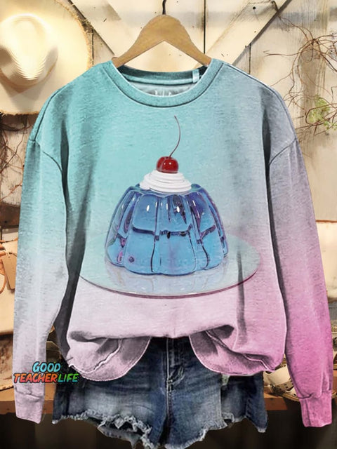 Dessert Art Print Casual Sweatshirt