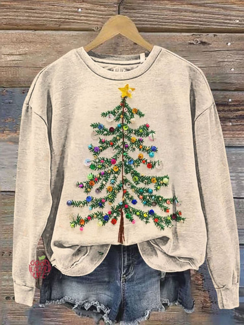 Christmas Tree Art Print Casual  Sweatshirt