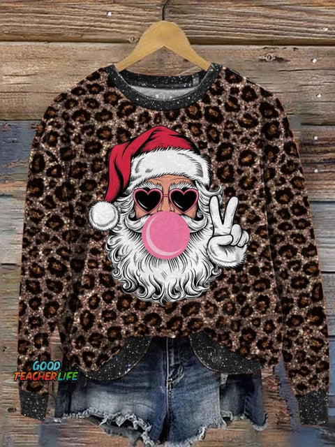 Cool Santa Clause Graphic Printed Casual  Sweatshirt