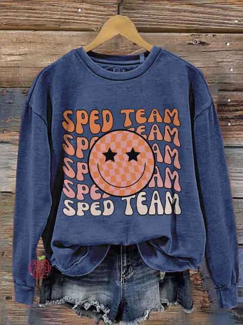 SPED Team Special Education Teacher Casual Print Sweatshirt