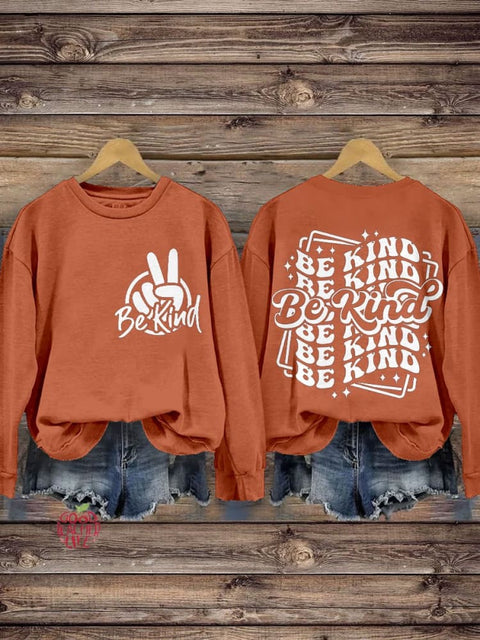 Be Kind Unity Day No More Bullying End Bullying Peace Hand Unity Day Casual Print Sweatshirt