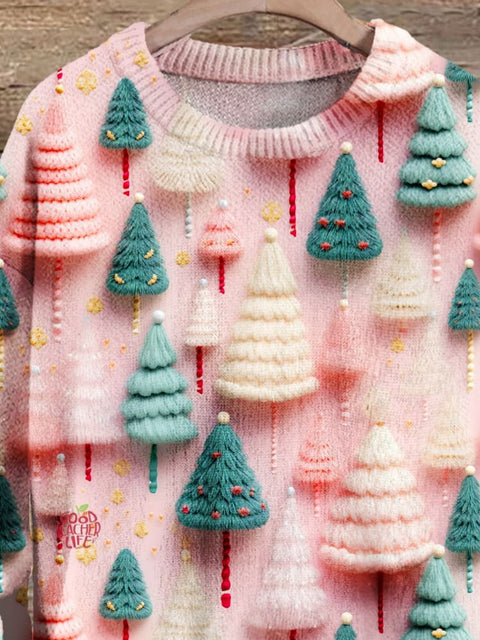 Christmas Gift Christmas Tree Art Print Knit Pullover Sweater