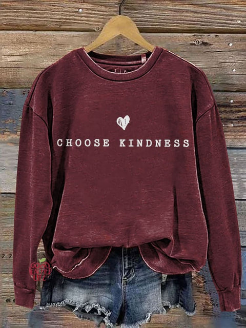 Choose Kindness Kind Teacher Casual Print Sweatshirt