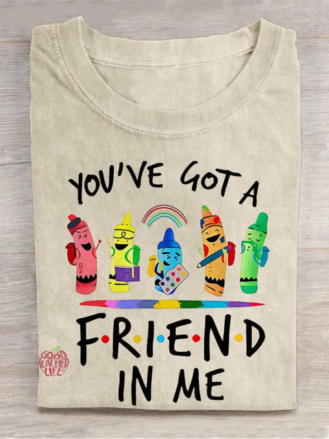 You've Got A Friend In Me Teacher Casual Print T-shirt