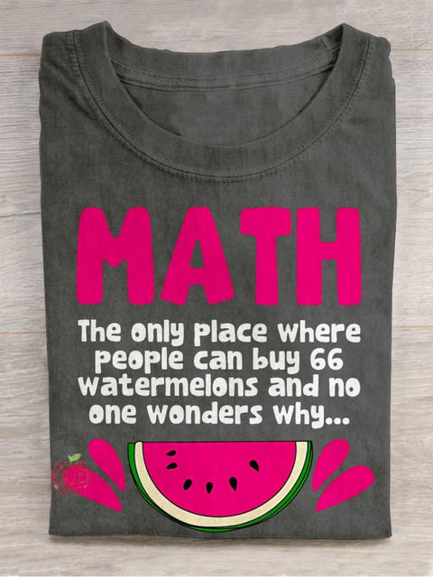 Math Funny Classic Casual Print T-shirt