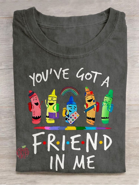 You've Got A Friend In Me Teacher Casual Print T-shirt