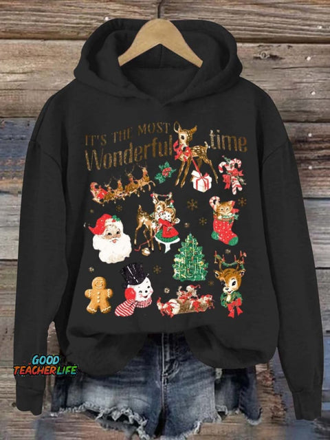 Women's Lovely Christmas Art Print Casual Sweatshirt