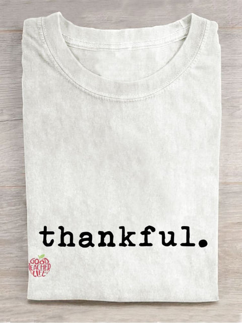 Thankful Casual Print T-shirt