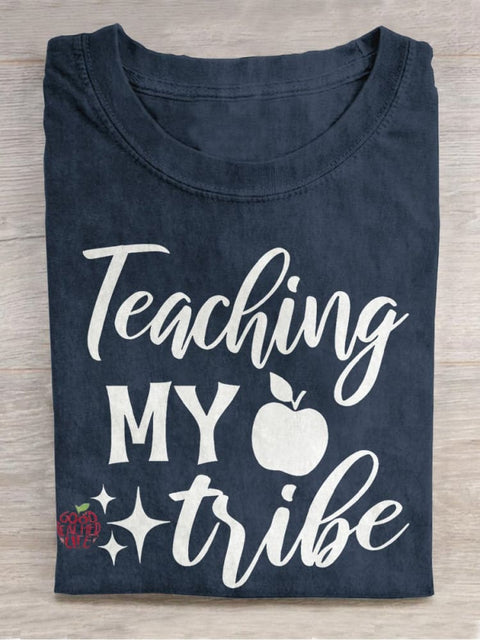 Teaching My Tribe Casual Print T-shirt