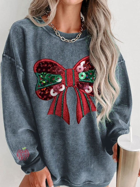 Women's Glitter Christmas Casual Print Shirt