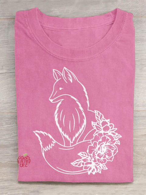 Fox Animal Art Print Design T-shirt