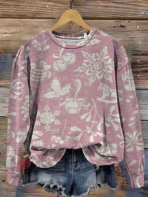 Women's Round Neck Printed Casual Sweatshirt