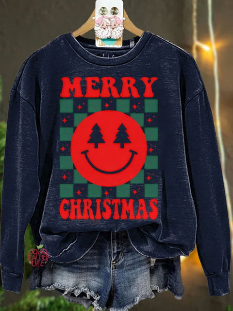 Retro Merry Christmas Casual Sweatshirt