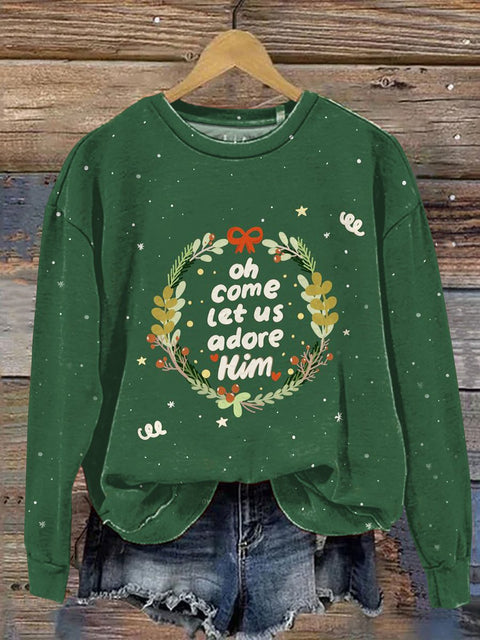 Merry Christmas Art Print Casual  Sweatshirt