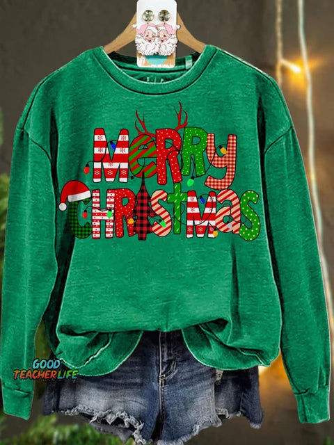 Christmas Colorful Merry Christmas Casual  Sweatshirt