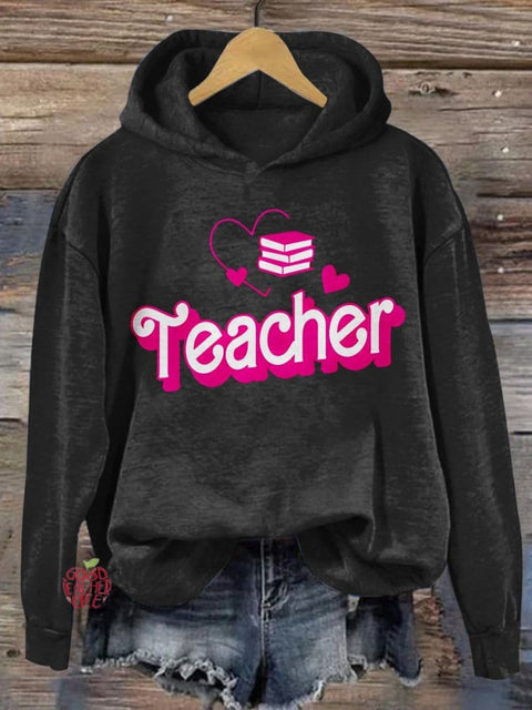 Teacher Print Casual Sweatshirt