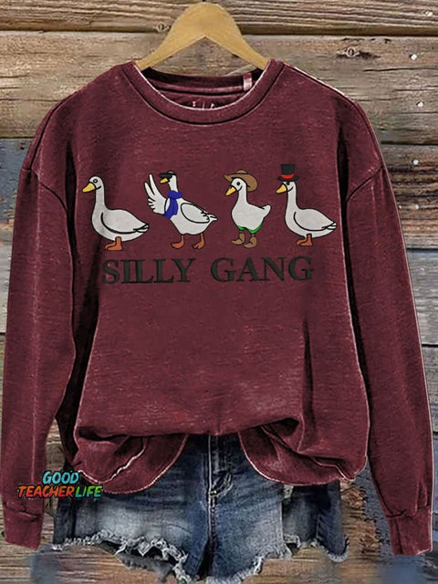 Silly Goose Goose Bumps Casual  Sweatshirt