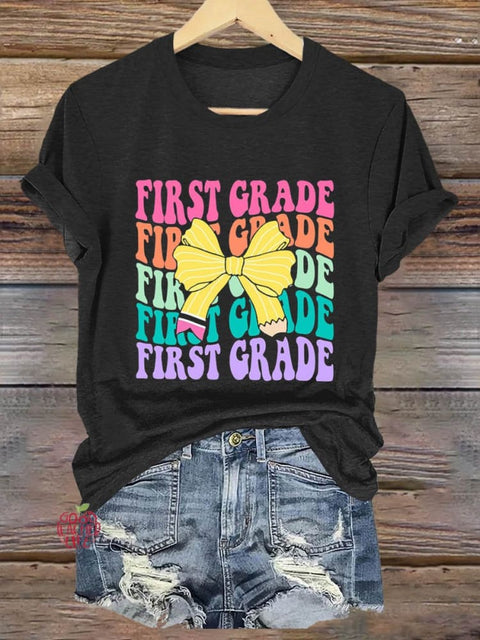 First Grade Teacher School Art Print T-shirt