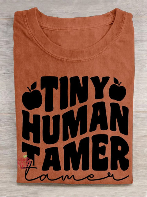 Tiny Human Tamer Casual Print T-shirt