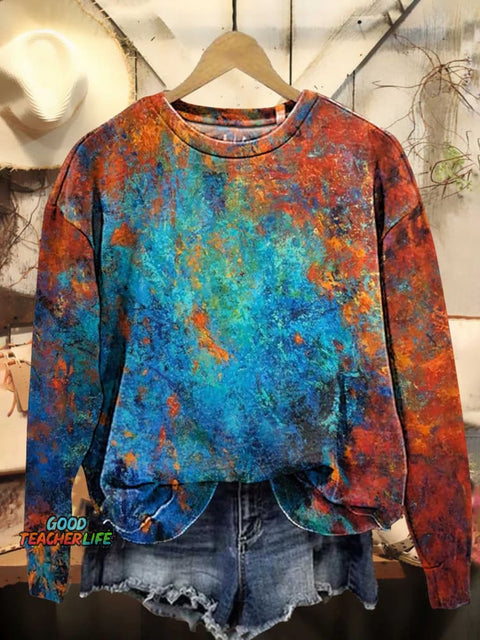 Retro Pattern Casual Sweatshirt