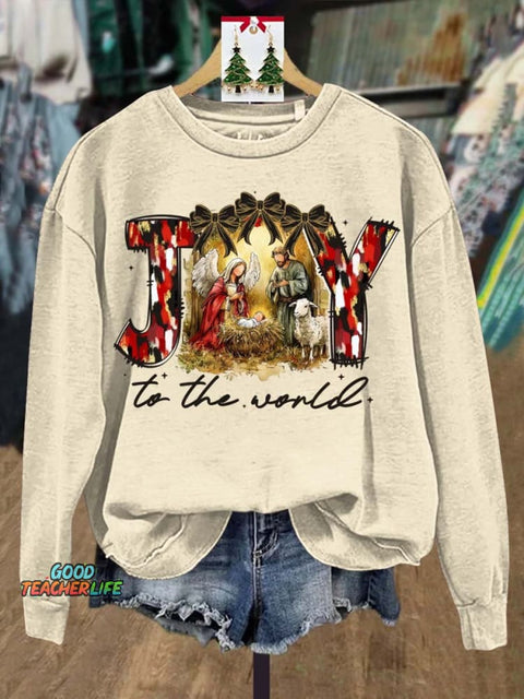 Lovely Christmas The Birth Of Jesus Art Print Casual Sweatshirt