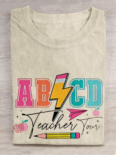 ABCD Teacher Tour Casual Print T-shirt