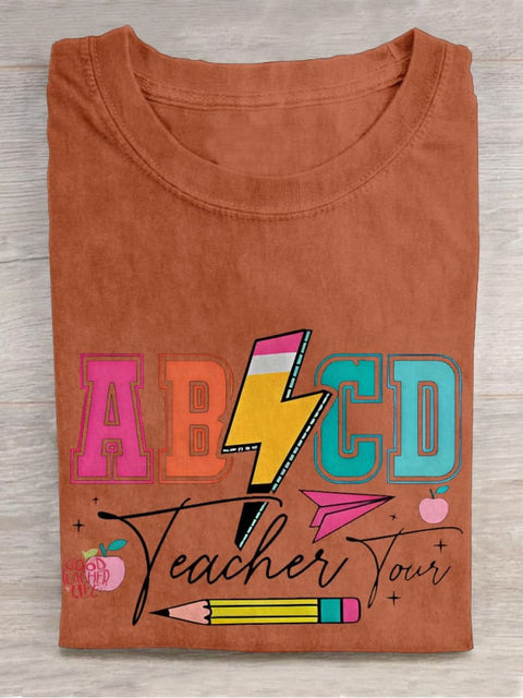 ABCD Teacher Tour Casual Print T-shirt