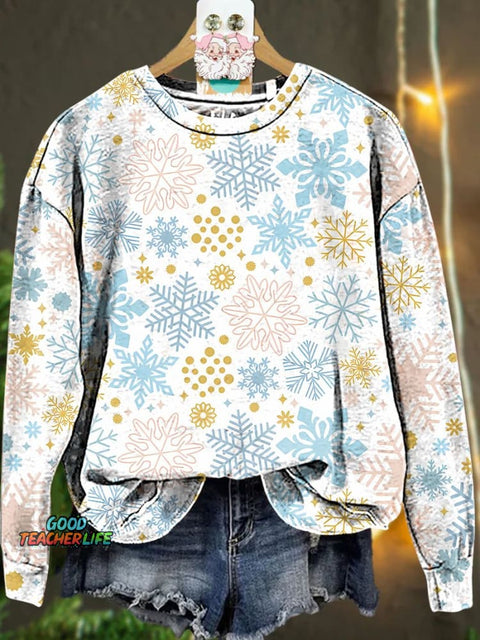 Merry Christmas colorful snowflake Casual  Sweatshirt