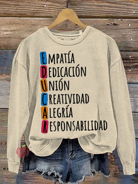 Spanish Teacher Quote Spanish Teacher Casual  Sweatshirt