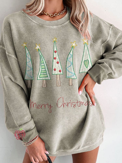 Women's Tree Merry Christmas Casual Print Sweatshirt