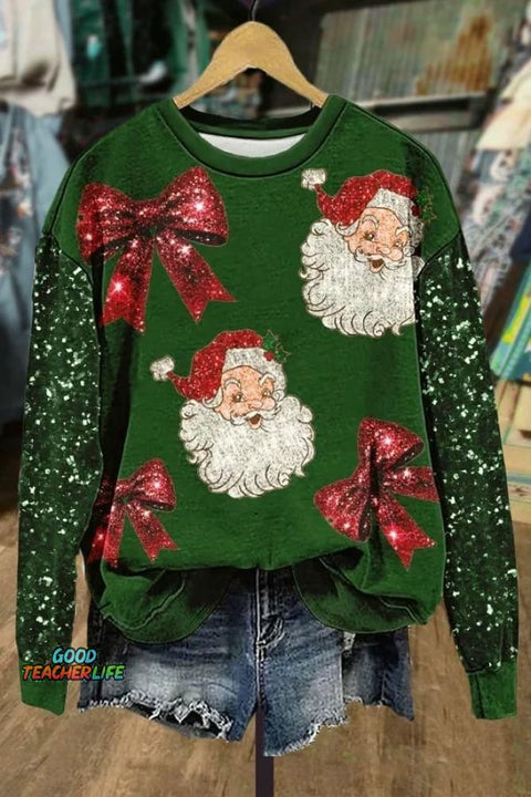 Christmas  Santa Print Casual  Sweatshirt