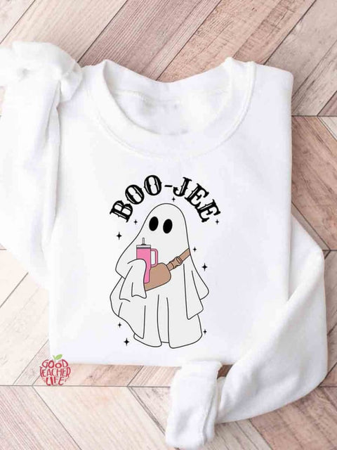 Boo-Jee Ghost Halloween Casual Sweatshirt