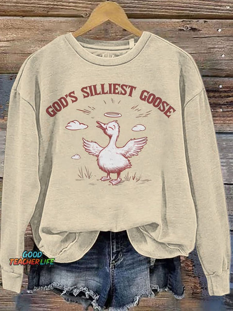 God's Silliest Goose Retro Casual  Sweatshirt