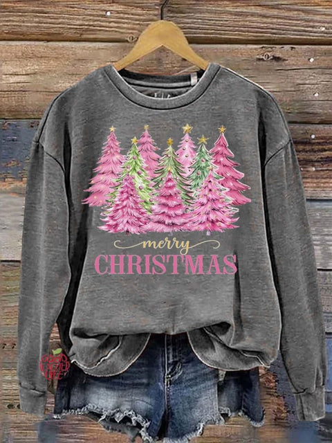 Lovely Christmas Tree Art Print Casual Sweatshirt