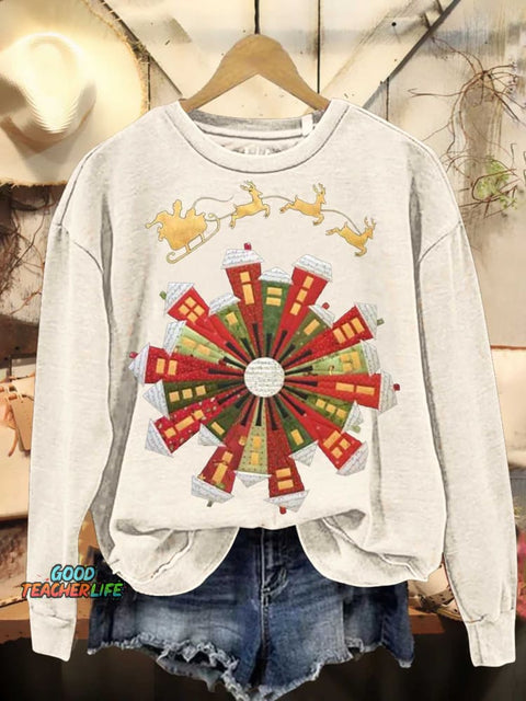 Christmas Santa Claus Elk Casual Sweatshirt