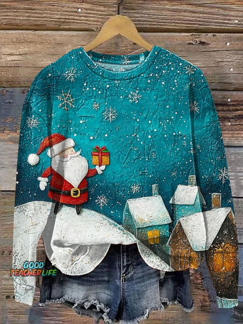 Santa Claus Art Print Casual Sweatshirt